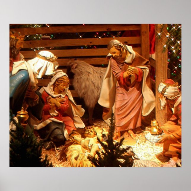 Nativity Scene Gifts for Christmas Poster (Front)