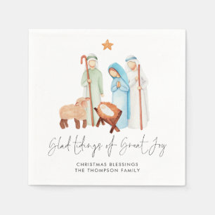 Nativity Scene Glad Tidings Of Great Joy Name Napkin