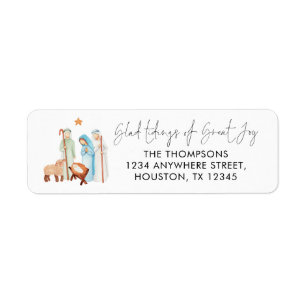 Nativity Scene Glad Tidings Return Name Address Label
