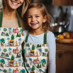 Nativity Scene Hand drawn Christmas Apron