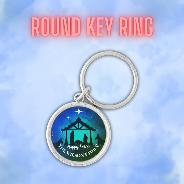 Nativity Scene - Happy Easter | Key Ring (Creator Uploaded)