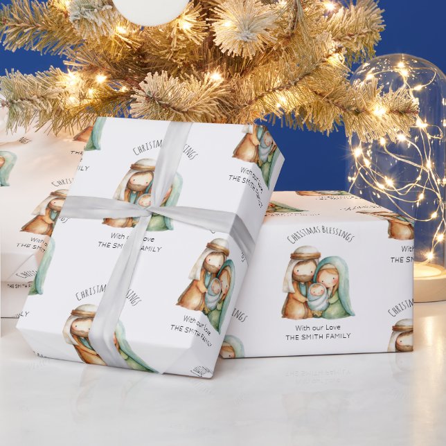 Nativity Scene Holiday Gift Wrap Christmas Paper (Holidays)