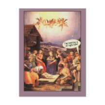 Nativity Scene Humourous Cards Tweeting it Now