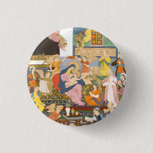Nativity scene in indian style 3 cm round badge
