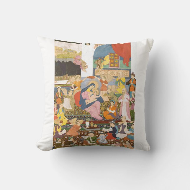 Nativity scene in indian style cushion (Front)
