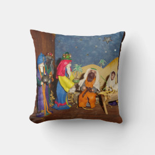 nativity scene Jesus Mary Joseph stable seasonal Cushion