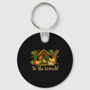 Nativity Scene Joy To The World – Christmas Faith Key Ring