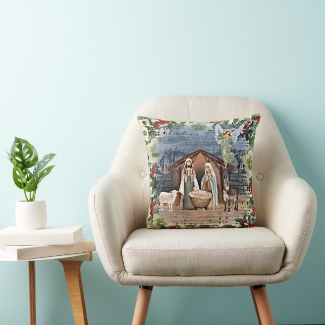 Nativity Scene, Joy to the World, Cushion (Chair)
