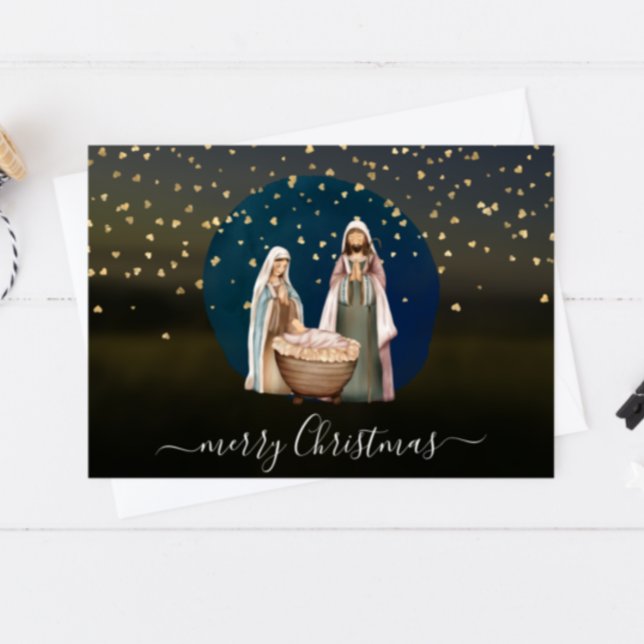 Nativity Scene, Mary, Joseph, baby Jesus Christmas Postcard (Creator Uploaded)