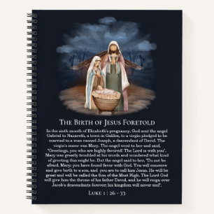 Nativity Scene - Mary, Joseph & Newborn Baby Jesus Notebook