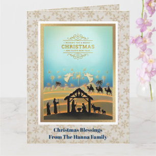 Nativity Scene "Merry Christmas & Happy New Year" Card