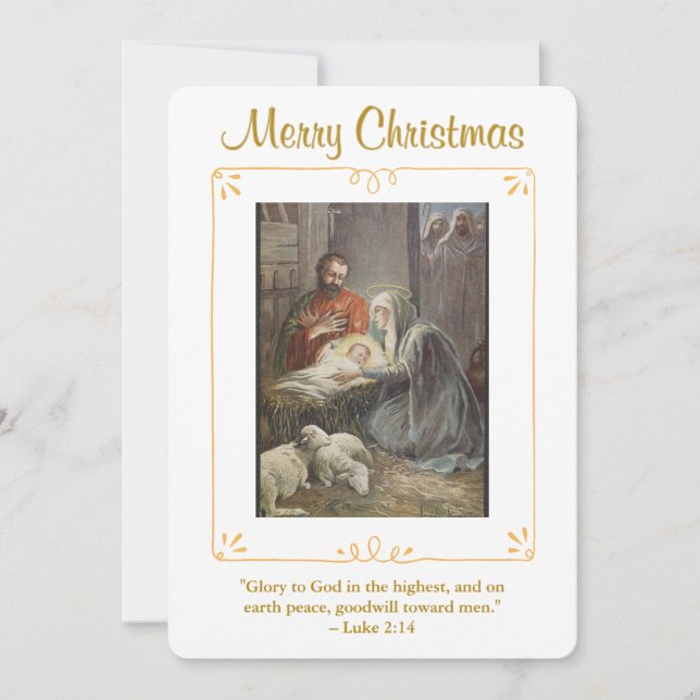 Nativity Scene Religious Christmas  Holiday Card (Front)