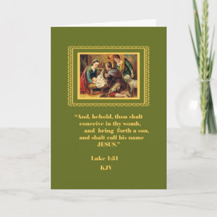 Nativity Scene  Retro Christmas Card