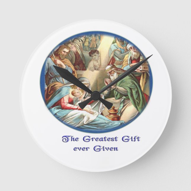Nativity scene round clock (Front)