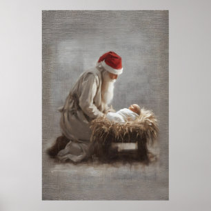 Nativity Scene Santa Wall Art Nativity Art Jesus