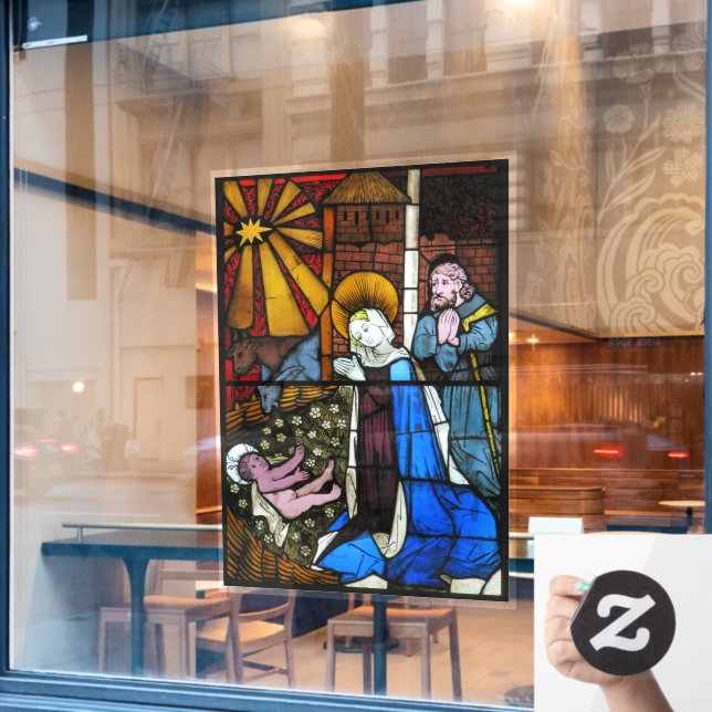 Nativity Scene Stained Glass Panel Circa 1500s (Cafe Window)