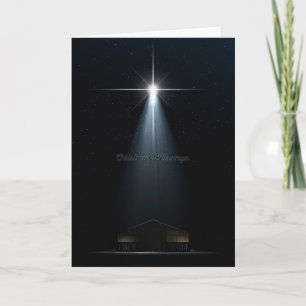 Nativity Scene Star Of David And Stable Holiday Card