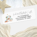 Nativity Scene Three Kings Return Name Address Return Address Label<br><div class="desc">Nativity Scene Three Kings Return Name and Address. A beautiful simple Nativity Scene of Mary, Joseph and baby Jesus with the Three Wise Men, animals a line from the carol Guide Us To Thy Perfect Light in an elegant set script is above your return name and address details to the...</div>
