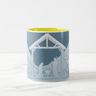 Nativity Scene Two-Tone Coffee Mug
