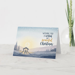 Nativity Scene Warm and Peaceful Christmas Art Holiday Card