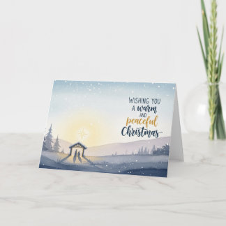 Nativity Scene Warm and Peaceful Christmas Art Holiday Card