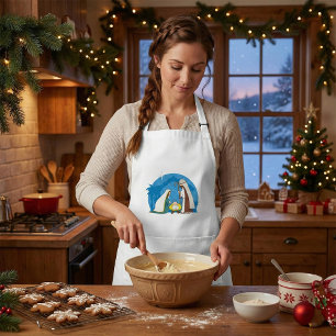 Nativity Scene with Mary Joseph and Baby Jesus Standard Apron