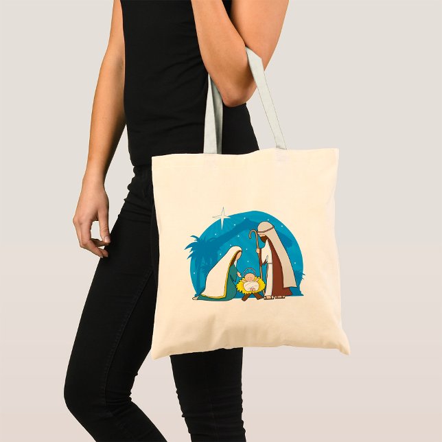 Nativity Scene with Mary Joseph and Baby Jesus Tote Bag (Creator Uploaded)