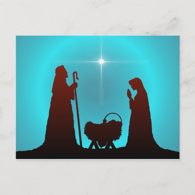 NATIVITY SILHOUETTE & STAR by SHARON SHARPE Postcard (Front)