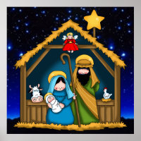 nativity stable scene poster