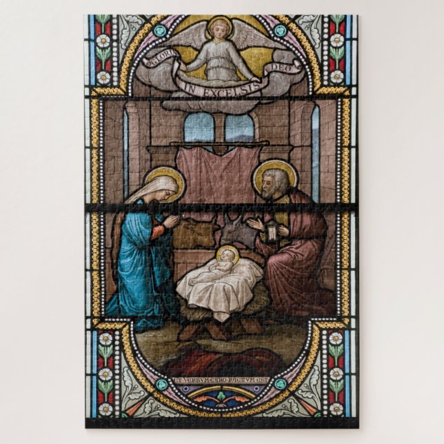 Nativity Stained Glass Art Puzzle – (Vertical)