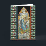 Nativity Stained Glass Jesus Virgin Mary Religious Holiday Card<br><div class="desc">Beautiful stained glass image in the center of the Nativity of the Baby Jesus with the Blessed Virgin Mary from J. & R. Lamb Studios,  founded in 1857,   the oldest decorative arts firm in the United States.   All text and fonts can be modified.</div>