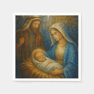 Nativity Stained Glass Mosaic Holy Family Napkin