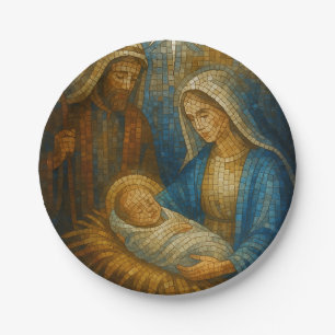Nativity Stained Glass Mosaic   Holy Family  Paper Plate