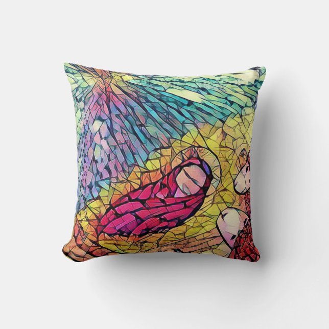 Nativity story Manger Baby Jesus Stained glass Cushion (Front)