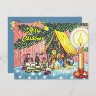 Nativity Under the Tree Christmas Postcard