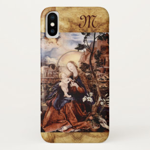 NATIVITY,WHITE LILLES,MAGIC OF CHRISTMAS Monogram iPhone X Case