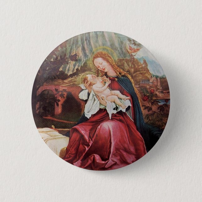 NATIVITY WITH ANGELS - MAGIC OF CHRISTMAS 6 CM ROUND BADGE (Front)