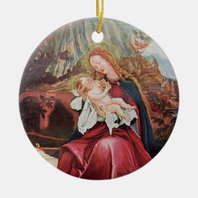 NATIVITY WITH ANGELS - MAGIC OF CHRISTMAS CERAMIC ORNAMENT (Front)