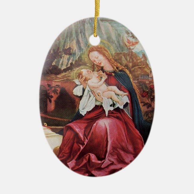 NATIVITY WITH ANGELS - MAGIC OF CHRISTMAS CERAMIC TREE DECORATION (Front)