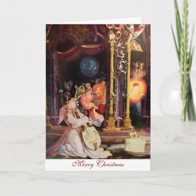 NATIVITY WITH ANGELS - MAGIC OF CHRISTMAS HOLIDAY CARD (Front)
