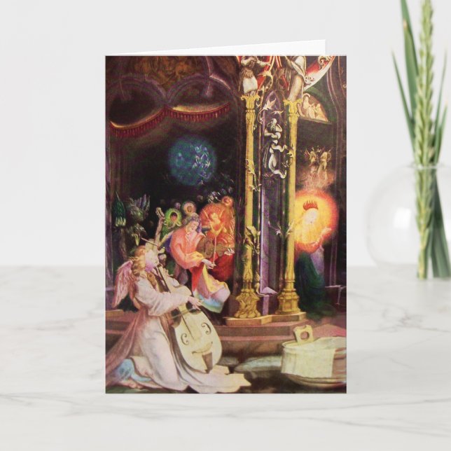 NATIVITY WITH ANGELS - MAGIC OF CHRISTMAS HOLIDAY CARD (Front)