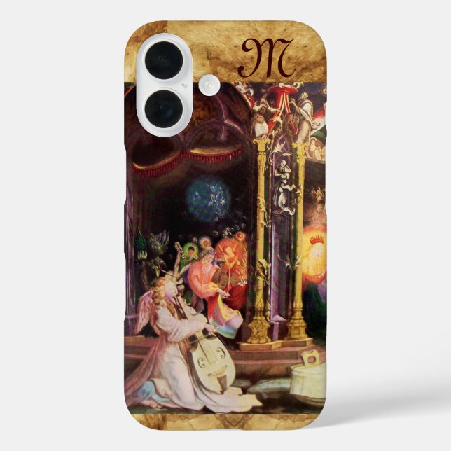 NATIVITY WITH ANGELS - MAGIC OF CHRISTMAS monogram Case-Mate iPhone Case (Back)