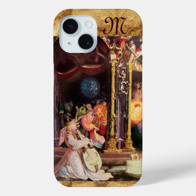 NATIVITY WITH ANGELS - MAGIC OF CHRISTMAS monogram Case-Mate iPhone Case (Back)