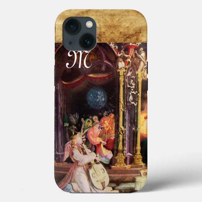NATIVITY WITH ANGELS - MAGIC OF CHRISTMAS monogram Case-Mate iPhone Case (Back)