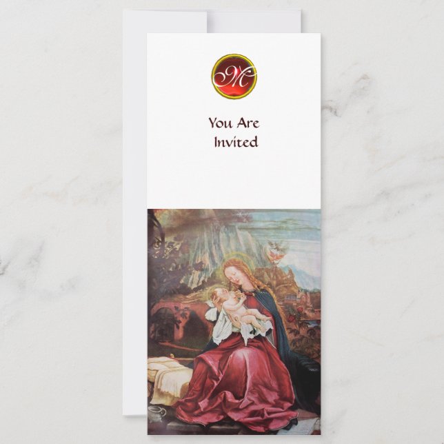 NATIVITY WITH ANGELS - MAGIC OF CHRISTMAS MONOGRAM INVITATION (Front)