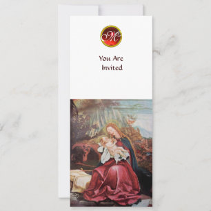 NATIVITY WITH ANGELS - MAGIC OF CHRISTMAS MONOGRAM INVITATION