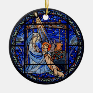 Nativity with Christmas + Date (2012) Ceramic Ornament