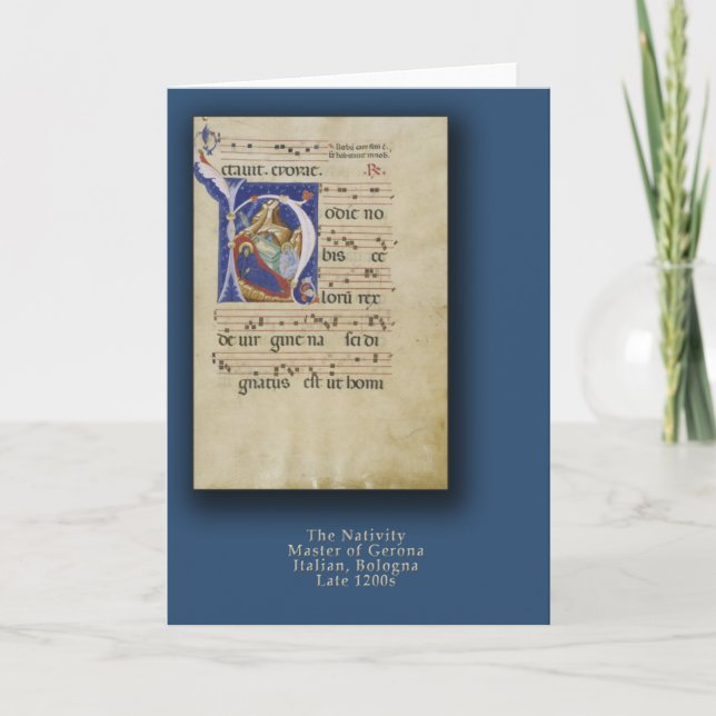 Nativity with Initial H Christmas Card (Front)