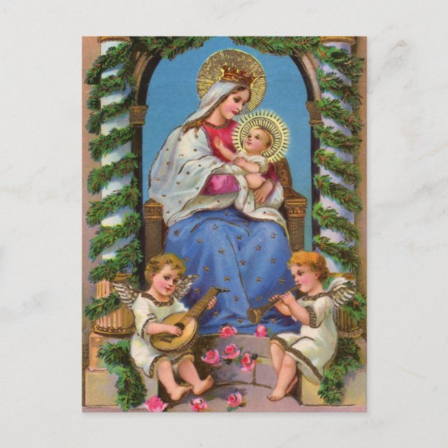 Nativity With Madonna And Child Postcard (Front)