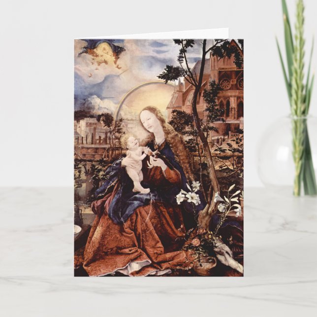 NATIVITY WITH WHITE LILLES - MAGIC OF CHRISTMAS HOLIDAY CARD (Front)